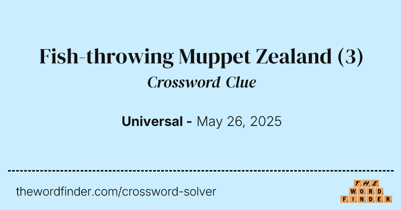 Fish-throwing Muppet Zealand crossword clue image