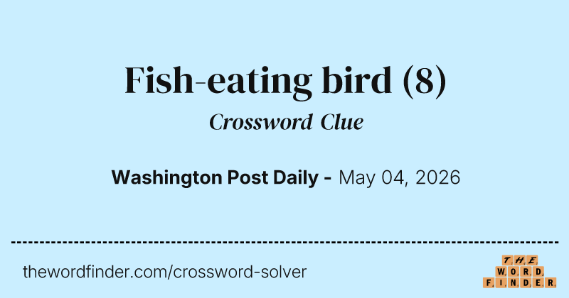 Fish-eating bird crossword clue image