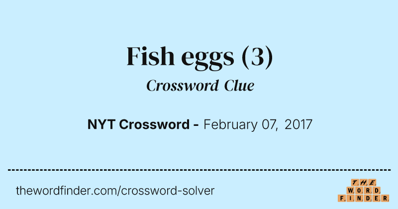 Fish eggs crossword clue image