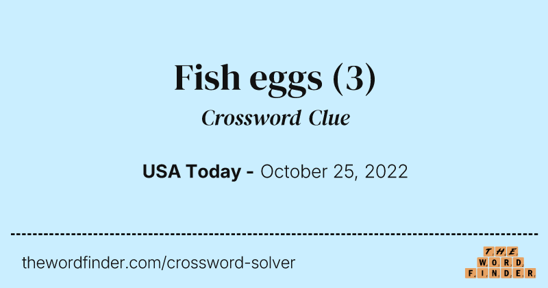 Fish eggs crossword clue image
