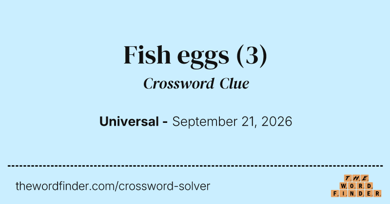 Fish eggs crossword clue image
