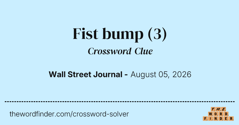 Fist bump crossword clue image