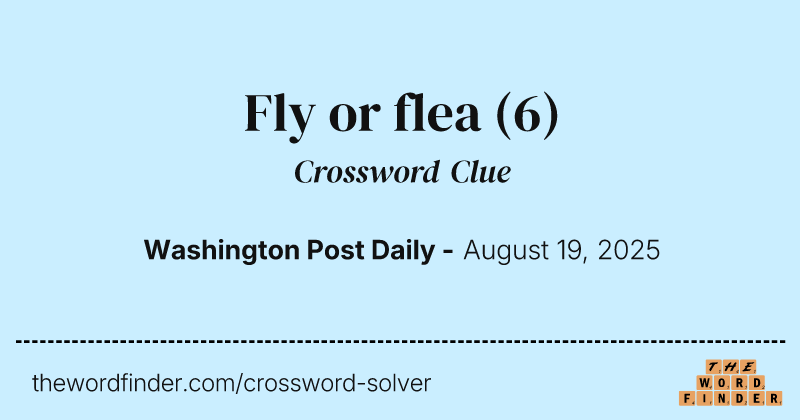 Fly or flea crossword clue image