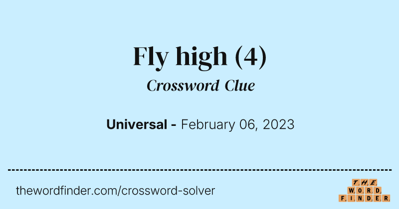 Fly high crossword clue image