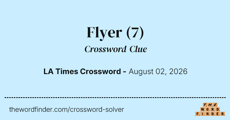 Flyer crossword clue image
