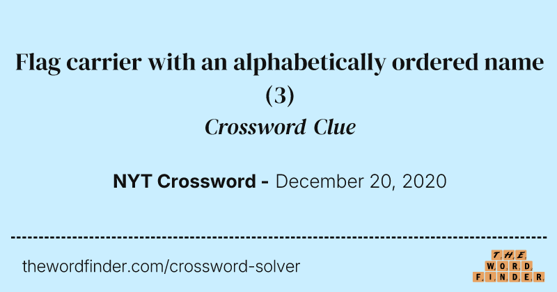 Flag carrier with an alphabetically ordered name crossword clue image