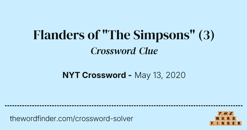 Flanders of "The Simpsons" crossword clue image