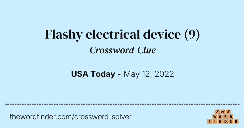 Flashy electrical device crossword clue image