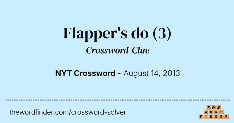 Flapper's do crossword clue image