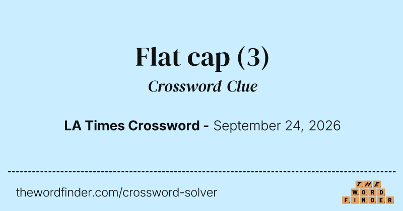 Flat cap crossword clue image
