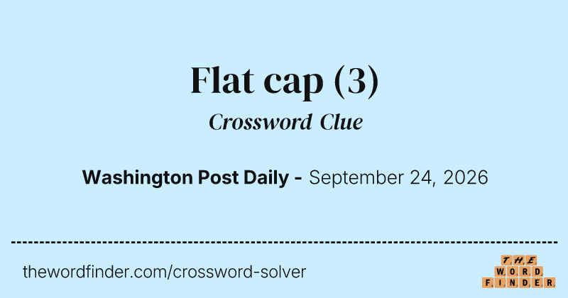 Flat cap crossword clue image