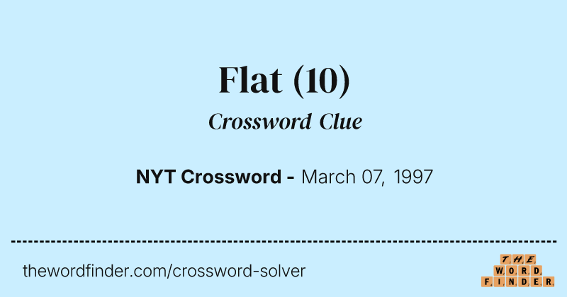 Flat crossword clue image