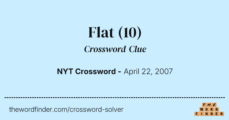Flat crossword clue image