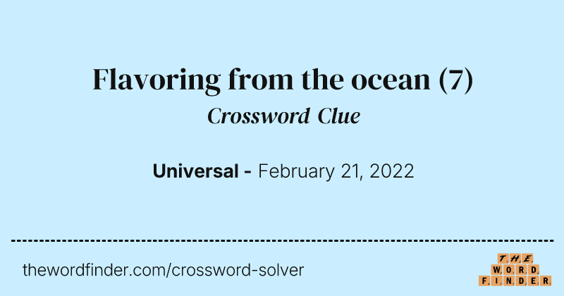 Flavoring from the ocean crossword clue image