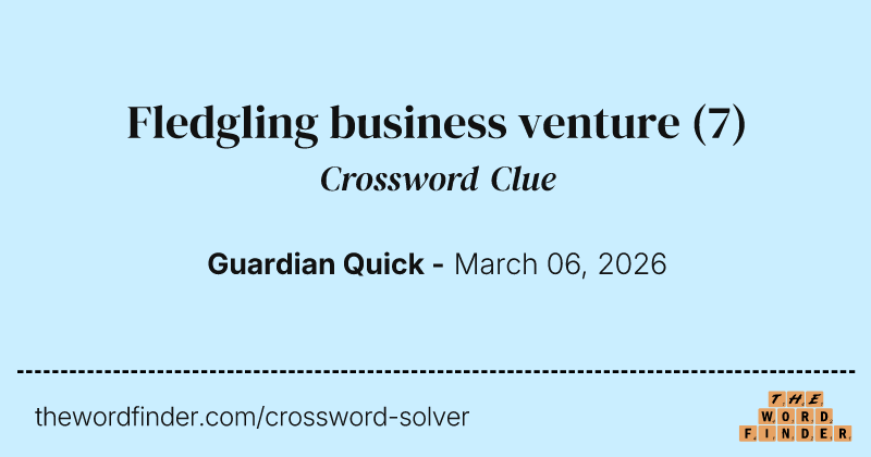 Fledgling business venture crossword clue image