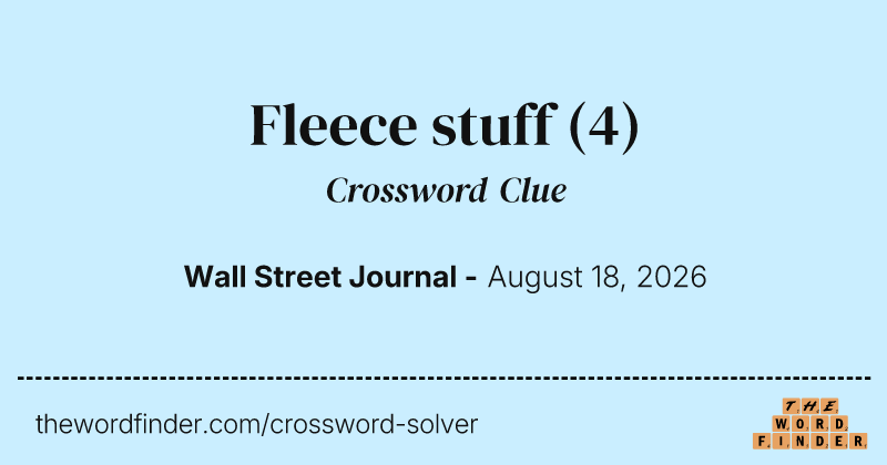 Fleece stuff crossword clue image