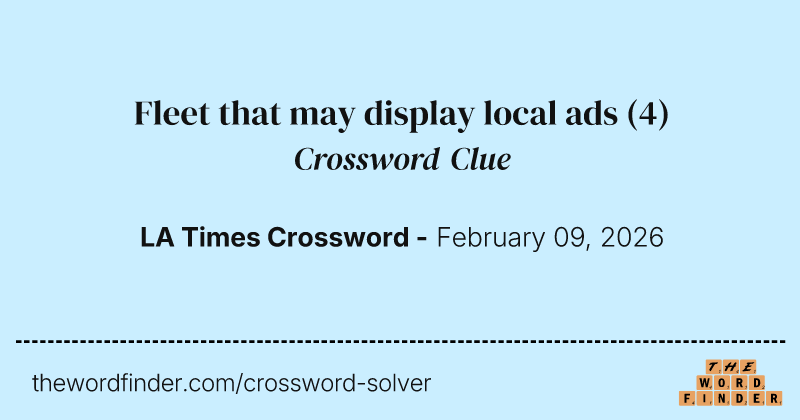 Fleet that may display local ads crossword clue image