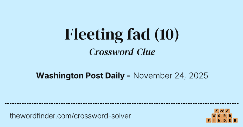 Fleeting fad crossword clue image