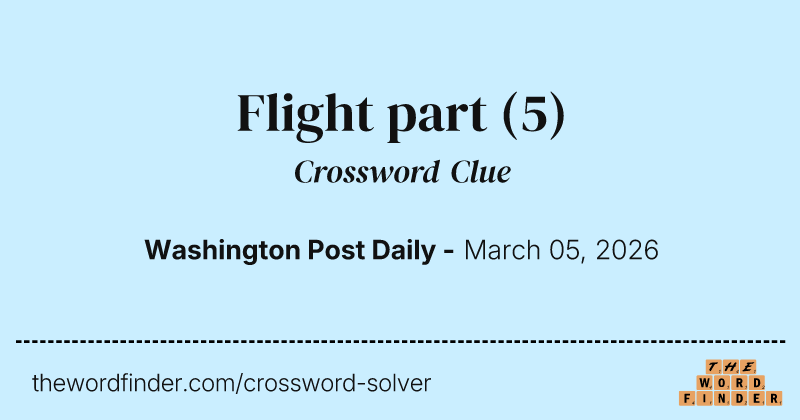 Flight part crossword clue image
