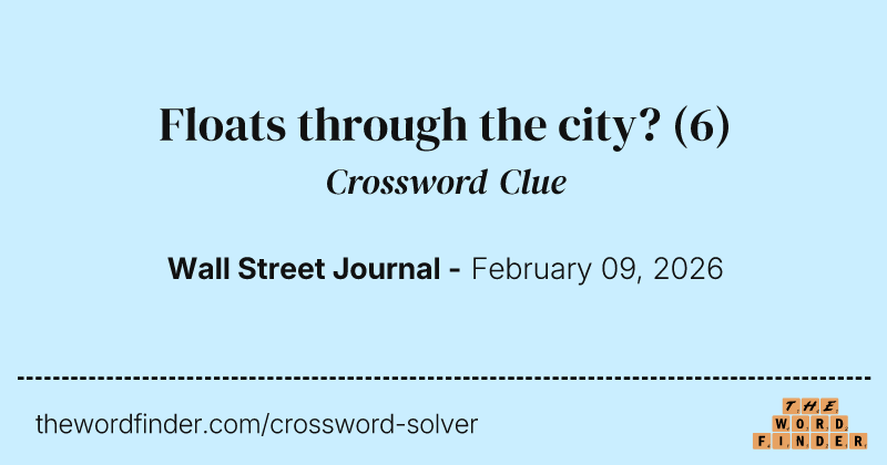 Floats through the city? crossword clue image