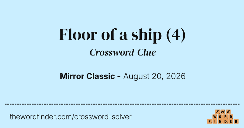 Floor of a ship crossword clue image