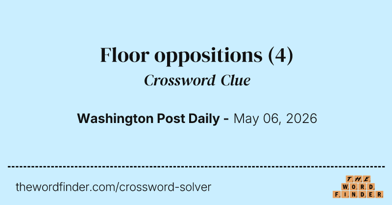 Floor oppositions crossword clue image