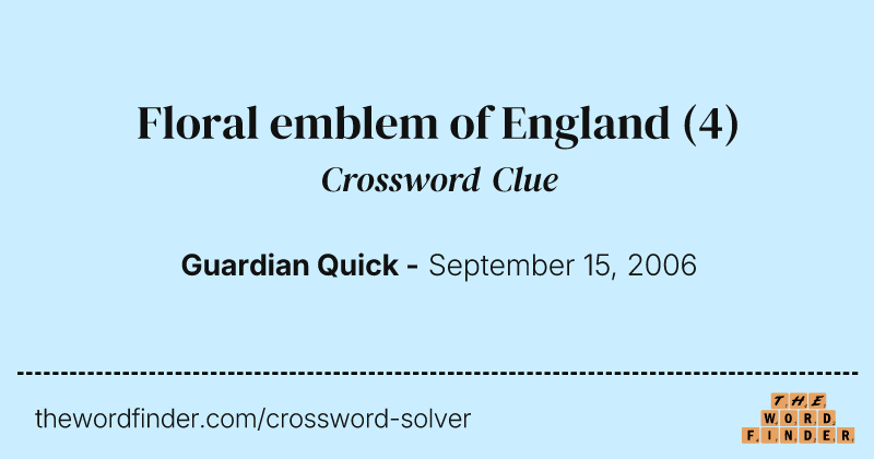 Floral emblem of England crossword clue image