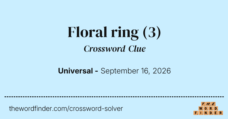 Floral ring crossword clue image