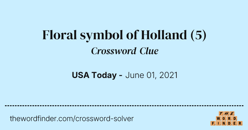 Floral symbol of Holland crossword clue image