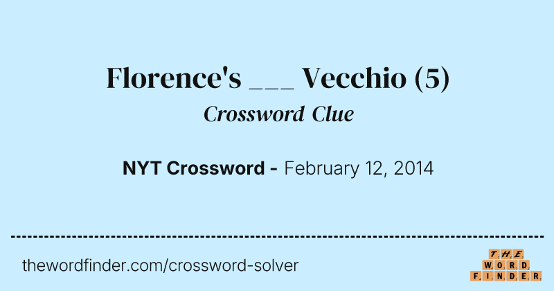 Florence's ___ Vecchio crossword clue image