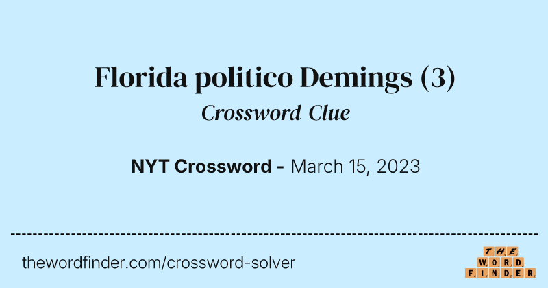 Florida politico Demings crossword clue image