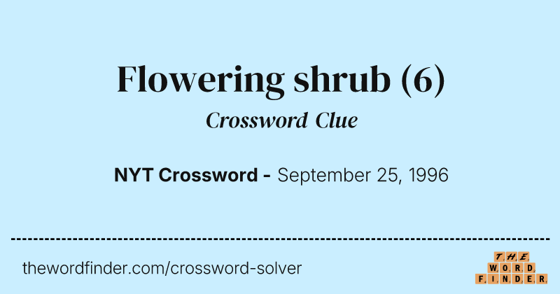 Flowering shrub crossword clue image