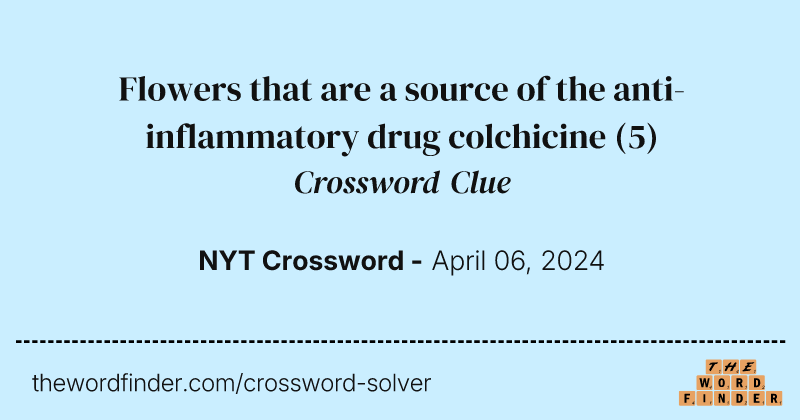 Flowers that are a source of the anti-inflammatory drug colchicine crossword clue image