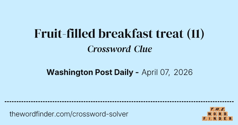 Fruit-filled breakfast treat crossword clue image