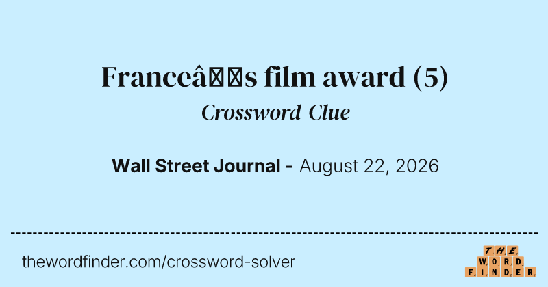 France’s film award crossword clue image