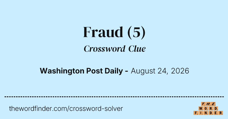 Fraud crossword clue image