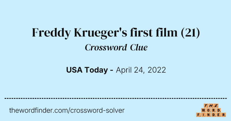 Freddy Krueger's first film crossword clue image