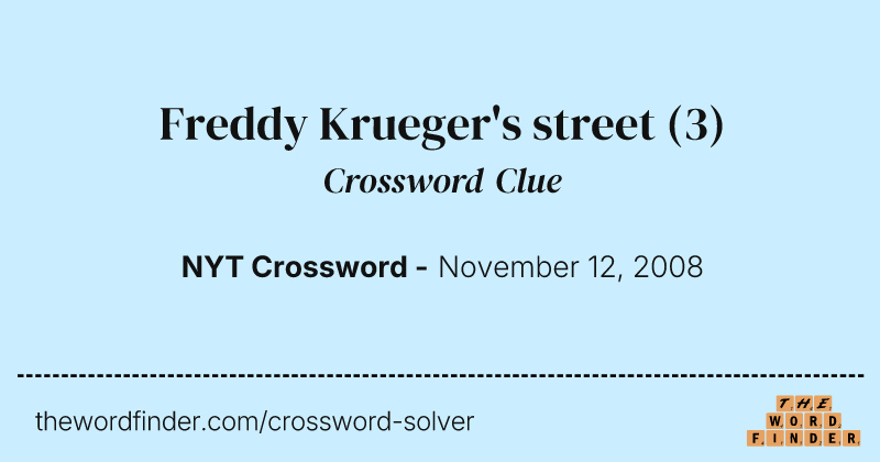 Freddy Krueger's street crossword clue image