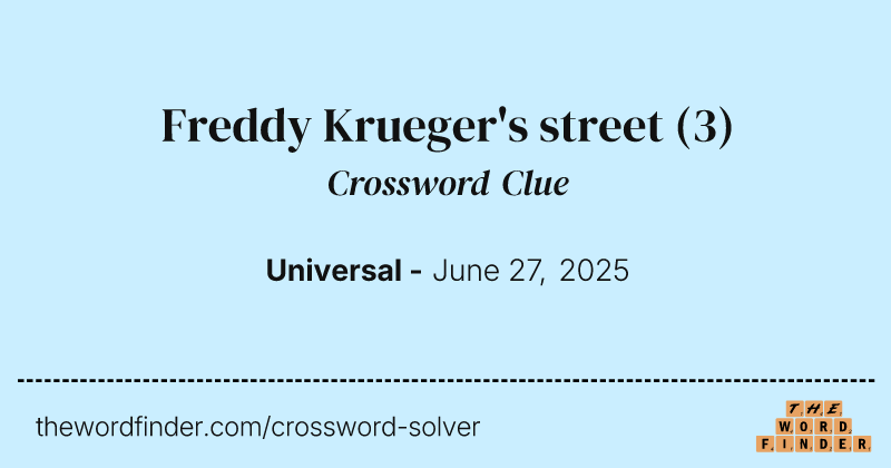 Freddy Krueger's street crossword clue image