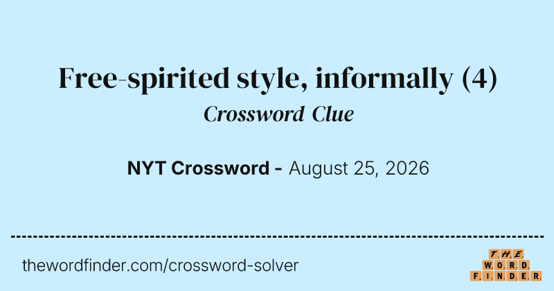Free-spirited style, informally crossword clue image