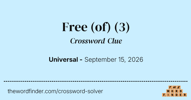 Free (of) crossword clue image