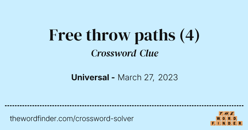 Free throw paths crossword clue image
