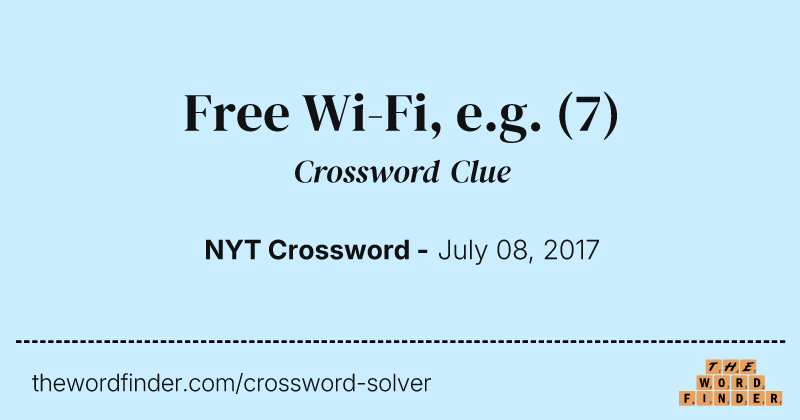 Free Wi-Fi, e.g. crossword clue image