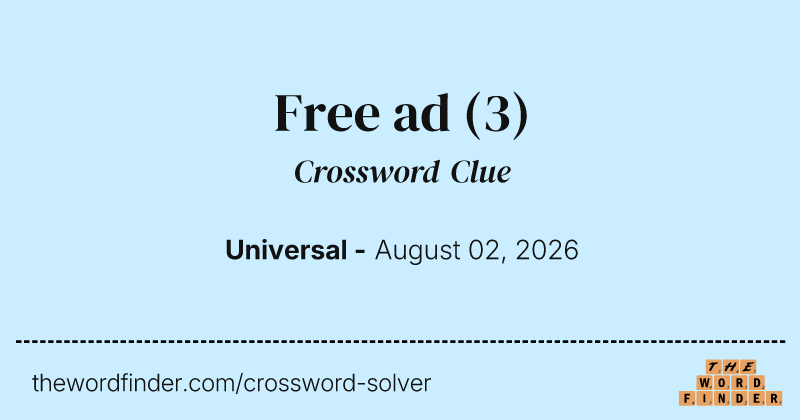 Free ad crossword clue image
