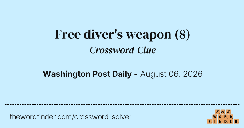 Free diver's weapon crossword clue image