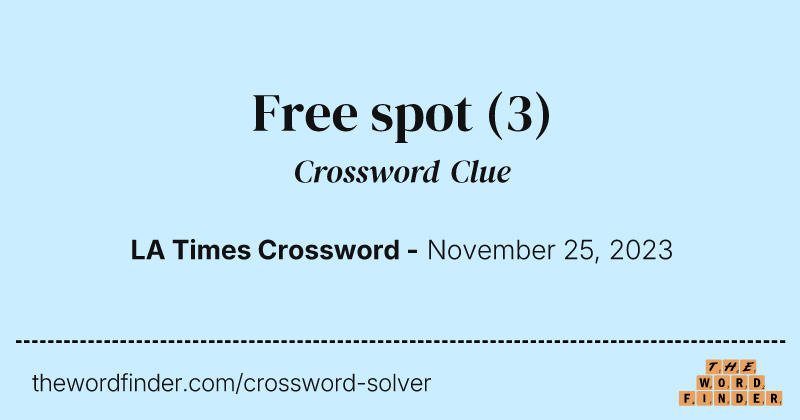 Free spot crossword clue image