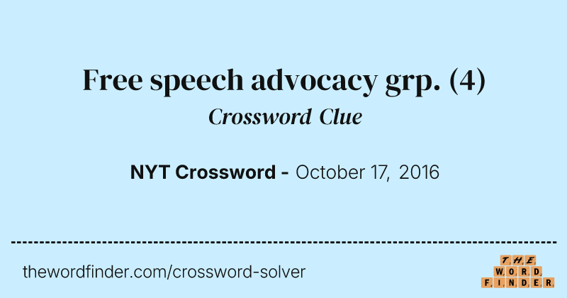 Free speech advocacy grp. crossword clue image