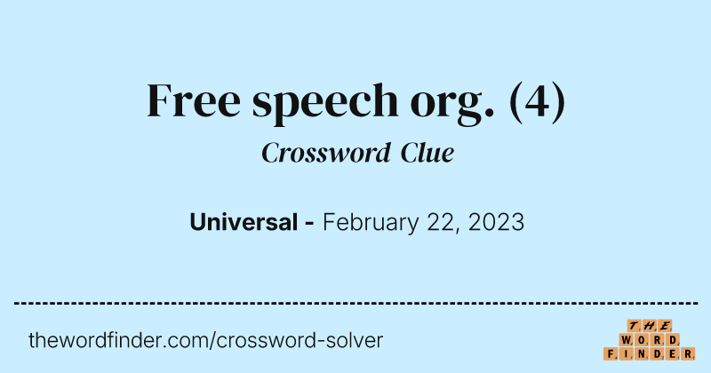 Free speech org. crossword clue image