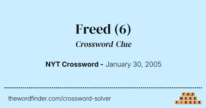 Freed crossword clue image