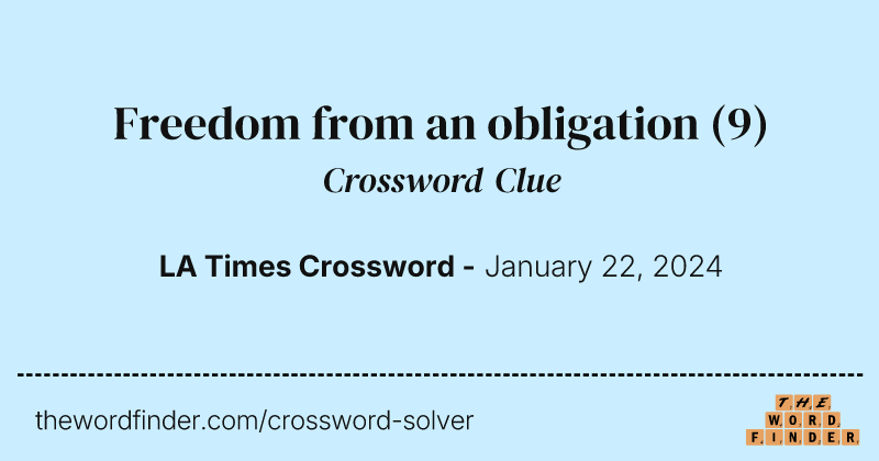 Freedom from an obligation crossword clue image